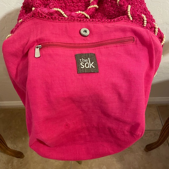 The Sak Red Crochet Shoulder Bag with Braided Handles - Picture 4 of 6